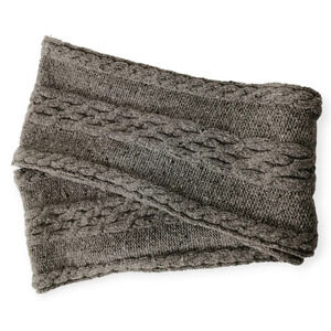 Billy Reid 100% Wool Cable Knit Gray Speckled Chunky Infinity Scarf